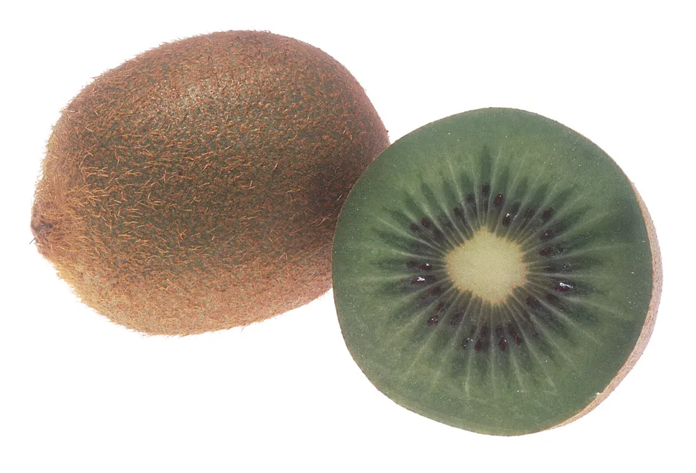 Kiwi entier et coupé montrant sa chair